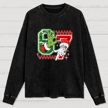 Six Seven 6 7 Christmas Washed Long Sleeve Tee