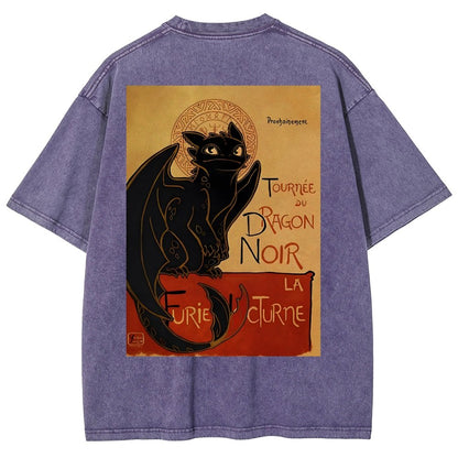 Le Dragon Noir Back Washed T-Shirt