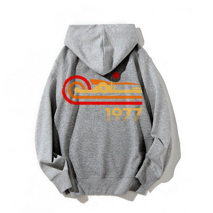 Retro Vintage Desert Planet Printed Back Unisex Cotton Hoodie