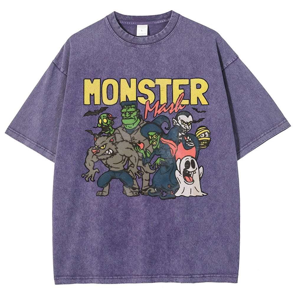 Monster Mashup - Retro Ghost Halloween Vintage Distressed T-shirt
