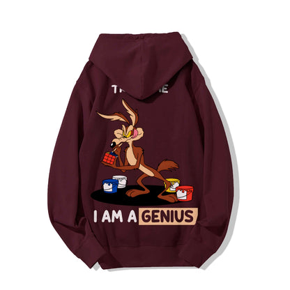 Trust Me I'm a Genius Printed Back Cotton Hoodie
