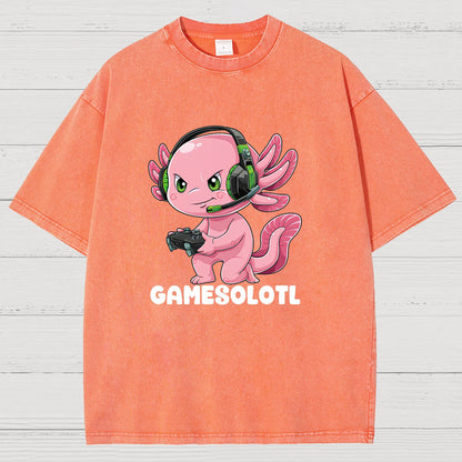 Gamer Axolotl Vintage Distressed T-shirt