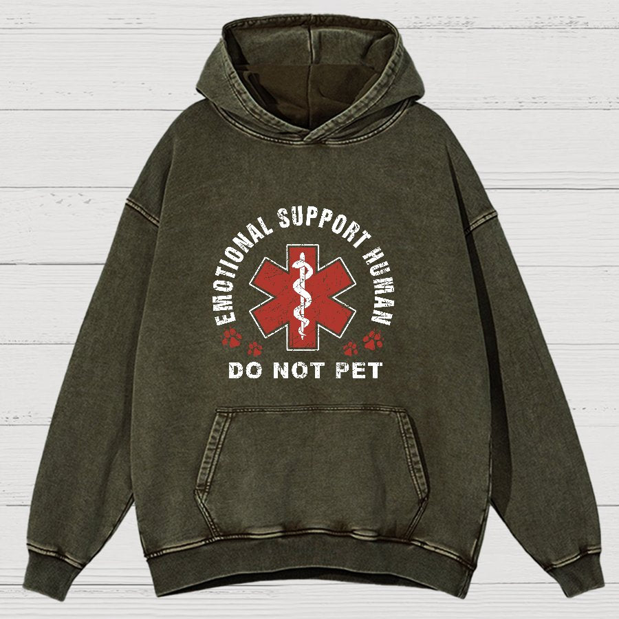 Emotional Support Human Vintage Distressed Hoodie