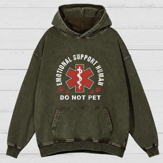 Emotional Support Human Vintage Distressed Hoodie