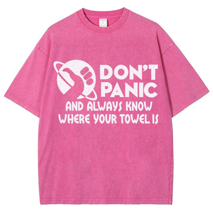 Don't Panic Vintage Distressed T-shirt