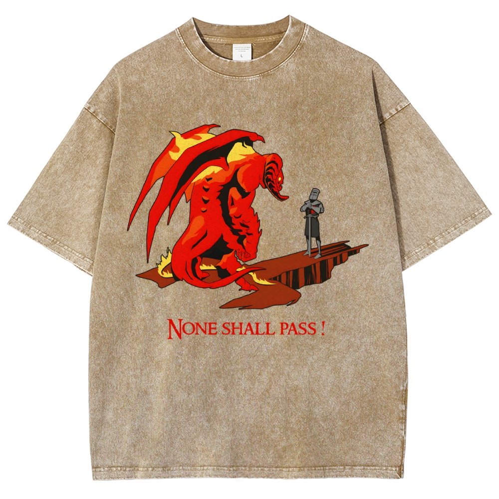 None Shall Pass Vintage Distressed T-shirt