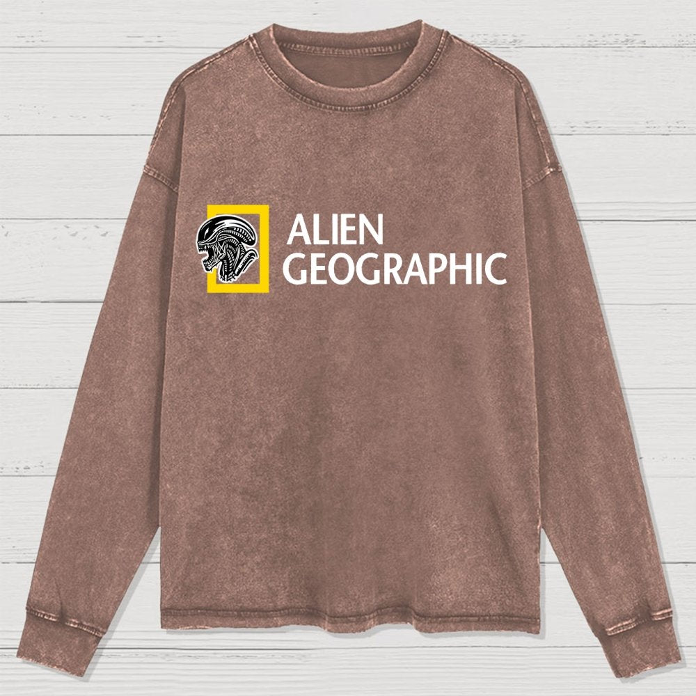 Mystery Geographic Washed Long Sleeve Tee