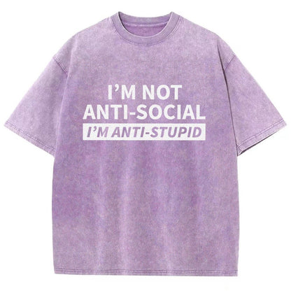 I’M Not Antisocial I’M Antistupid Vintage Distressed T-shirt