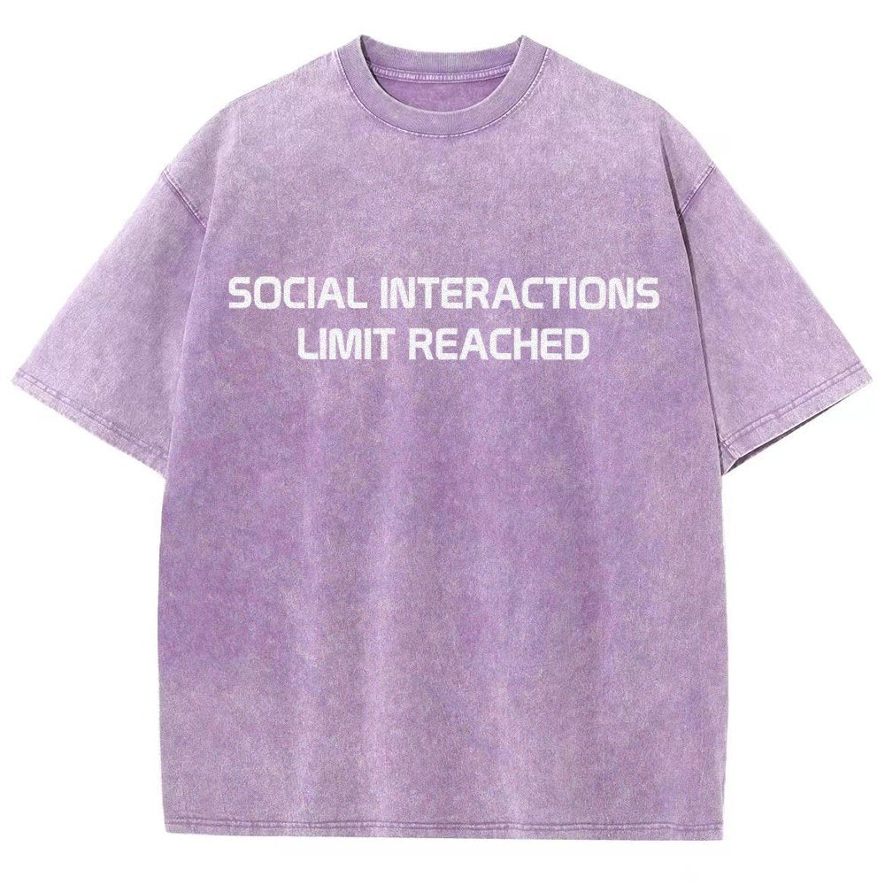 Social Interactions Limit Reached Vintage Distressed T-shirt