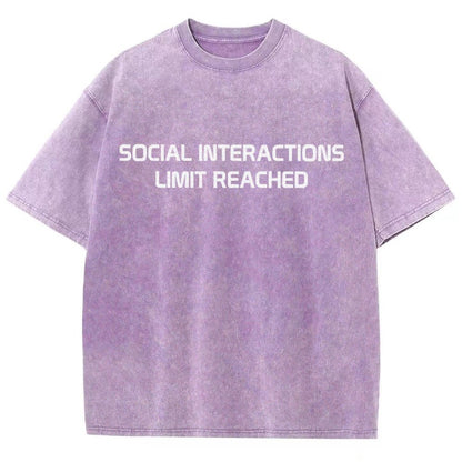 Social Interactions Limit Reached Vintage Distressed T-shirt