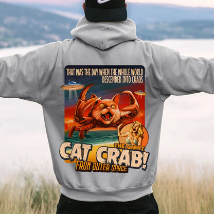 The Giant Cat Crab Geek Printed Back Cotton Hoodie
