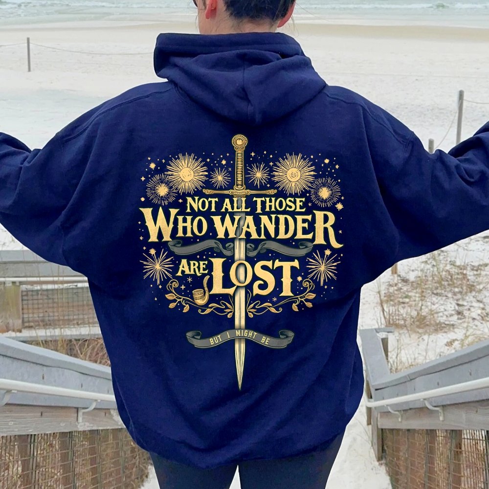 I Might Be Lost Printed Back Unisex Cotton Hoodie