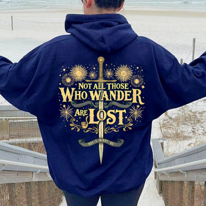 I Might Be Lost Printed Back Unisex Cotton Hoodie