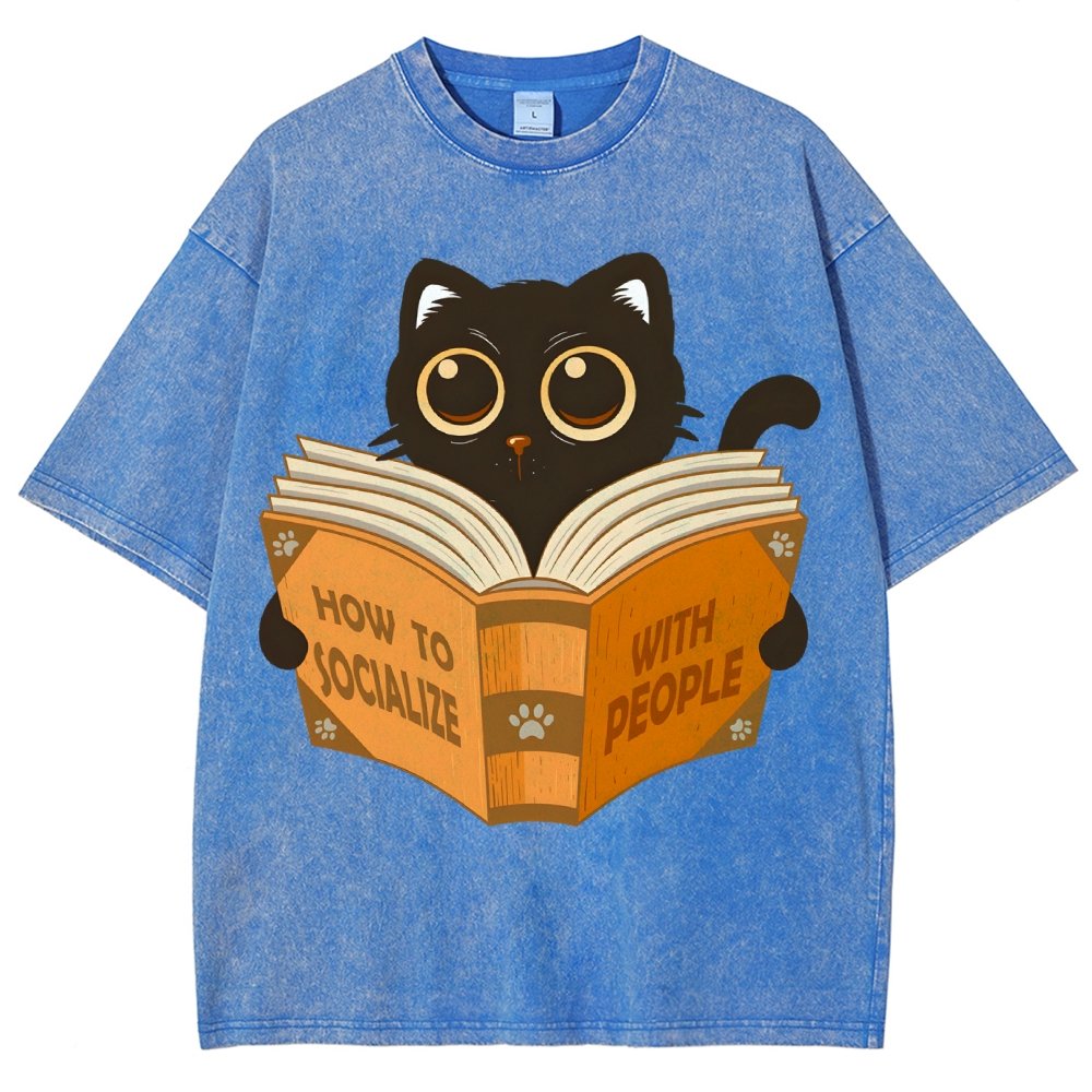 How to socialise with people Vintage Distressed T-shirt