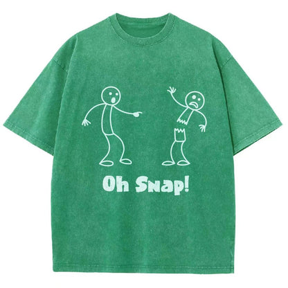 Oh Snap Funny Stick Figure Slogan Saying Vintage Distressed T-shirt