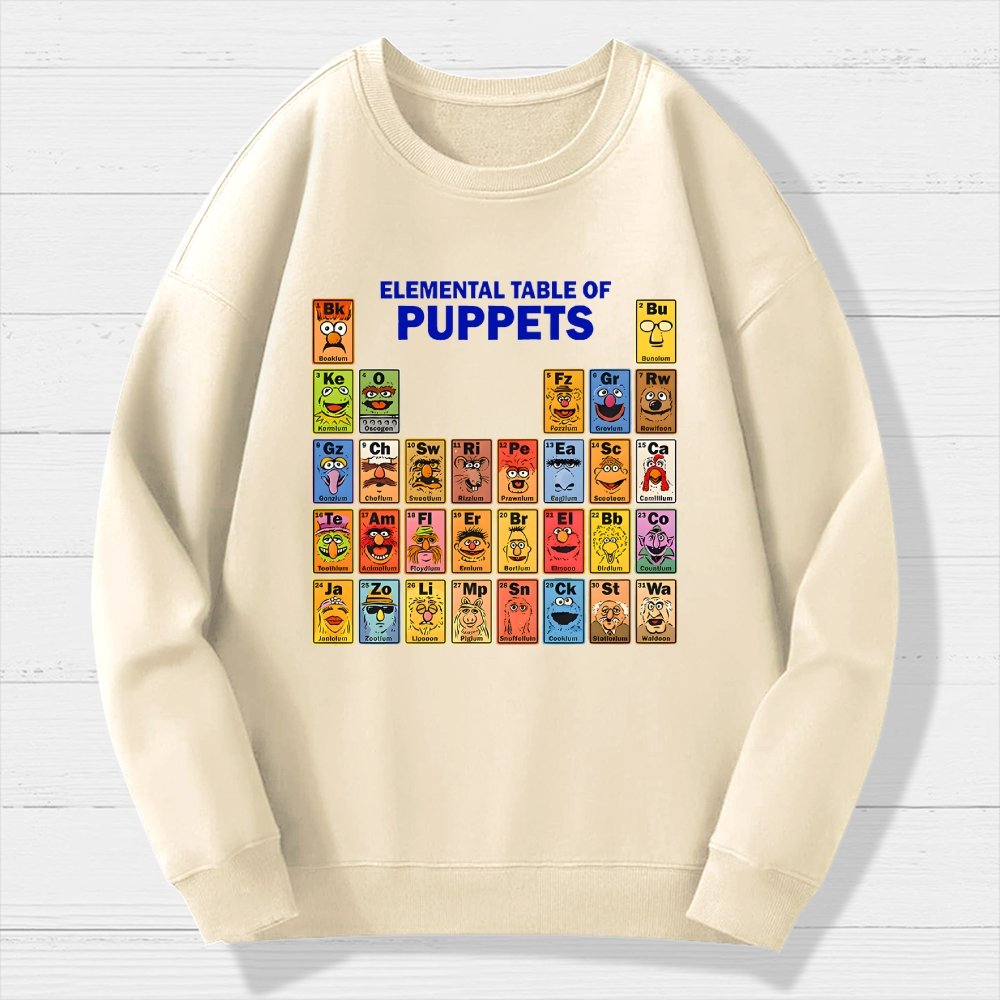 Elemental Table Of Puppets Geek Cotton Sweatshirt