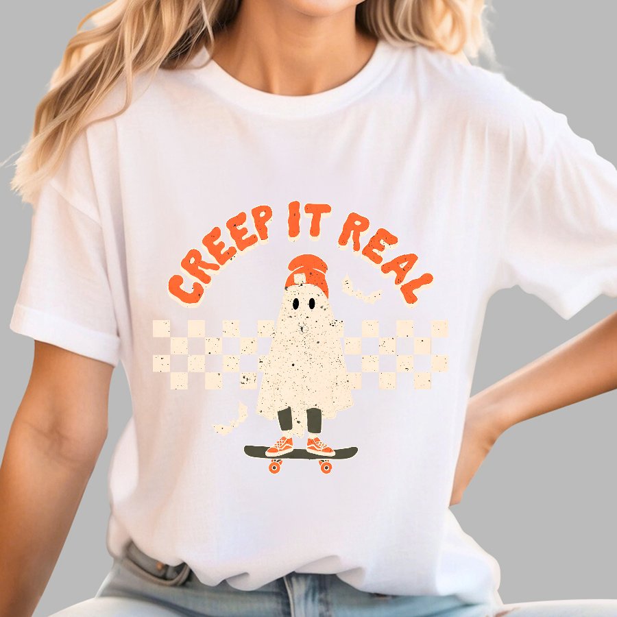 Creep it Real Vintage Ghost Halloween Geeky T-Shirt