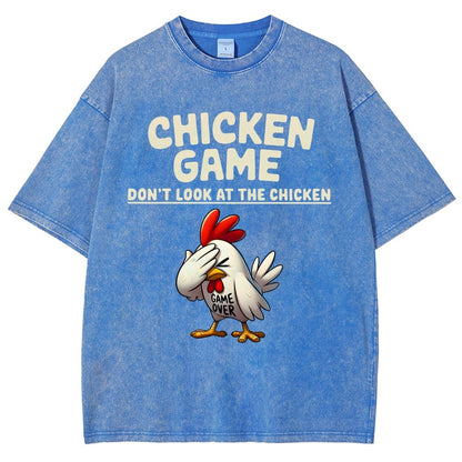Chicken Game Don't Look At The Chicken Funny Vintage Distressed T-shirt