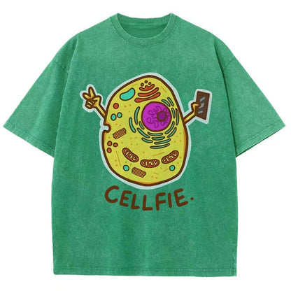 Biology pun Cell-Fie Vintage Distressed T-shirt