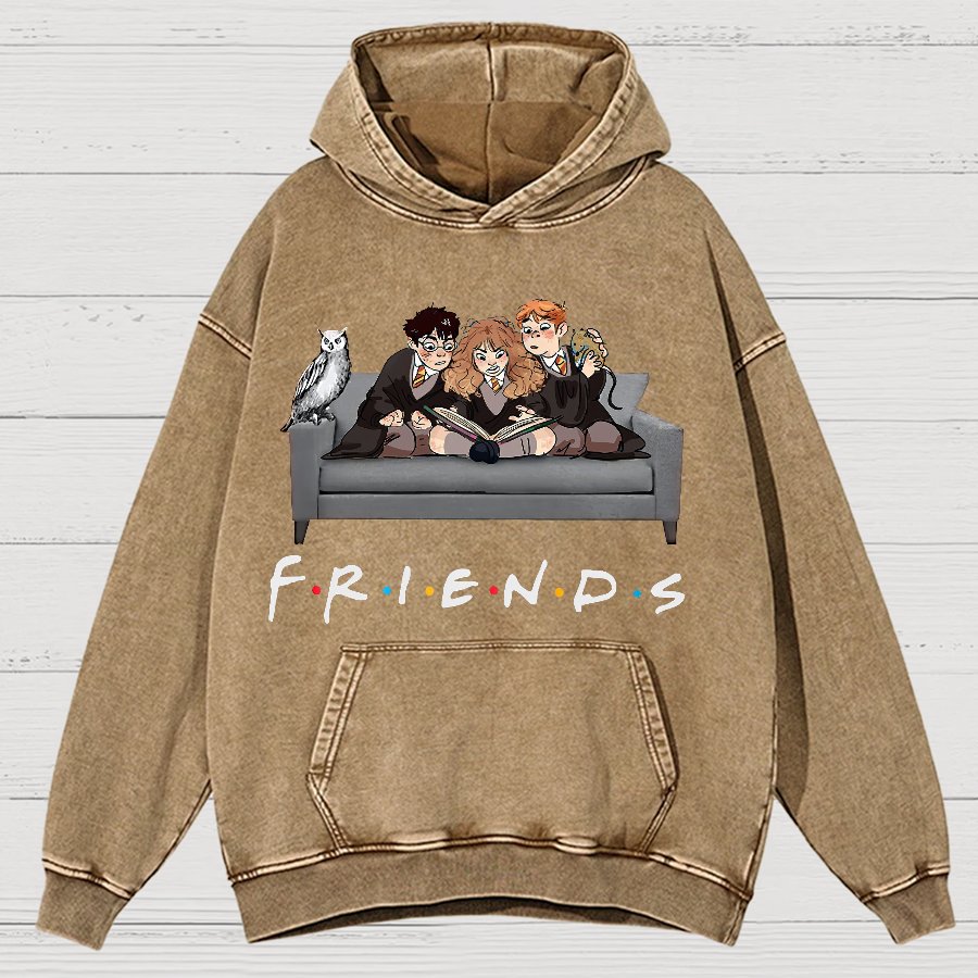 True friends Funny Nerdy Vintage Distressed Hoodie