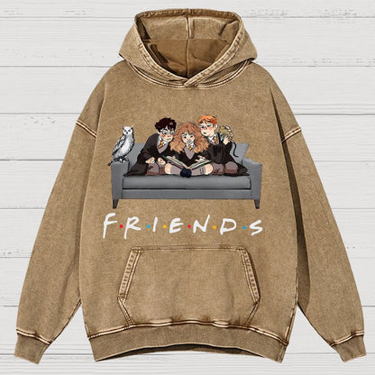 True friends Funny Nerdy Vintage Distressed Hoodie