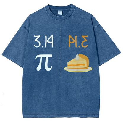 Funny PI Mirror Image Of 3.14 Is PIE Vintage Distressed T-shirt