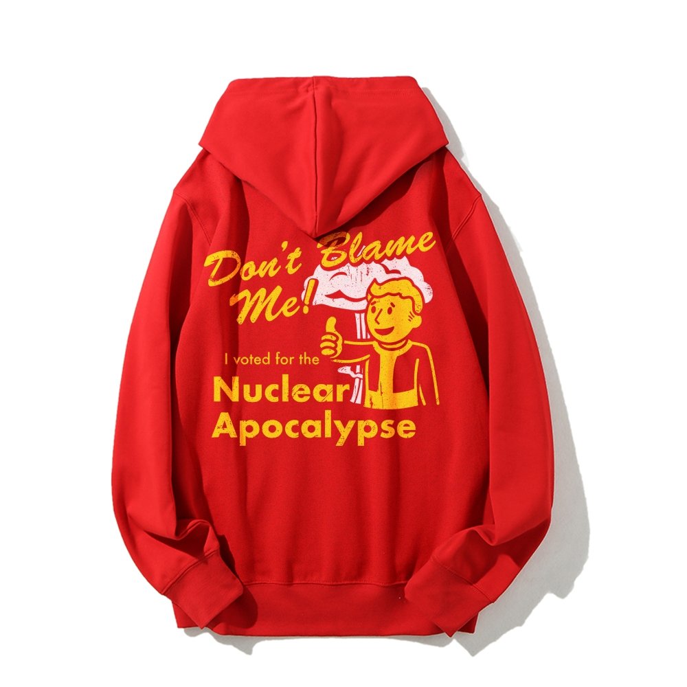 I Voted for the Apocalypse Printed Back Unisex Cotton Hoodie