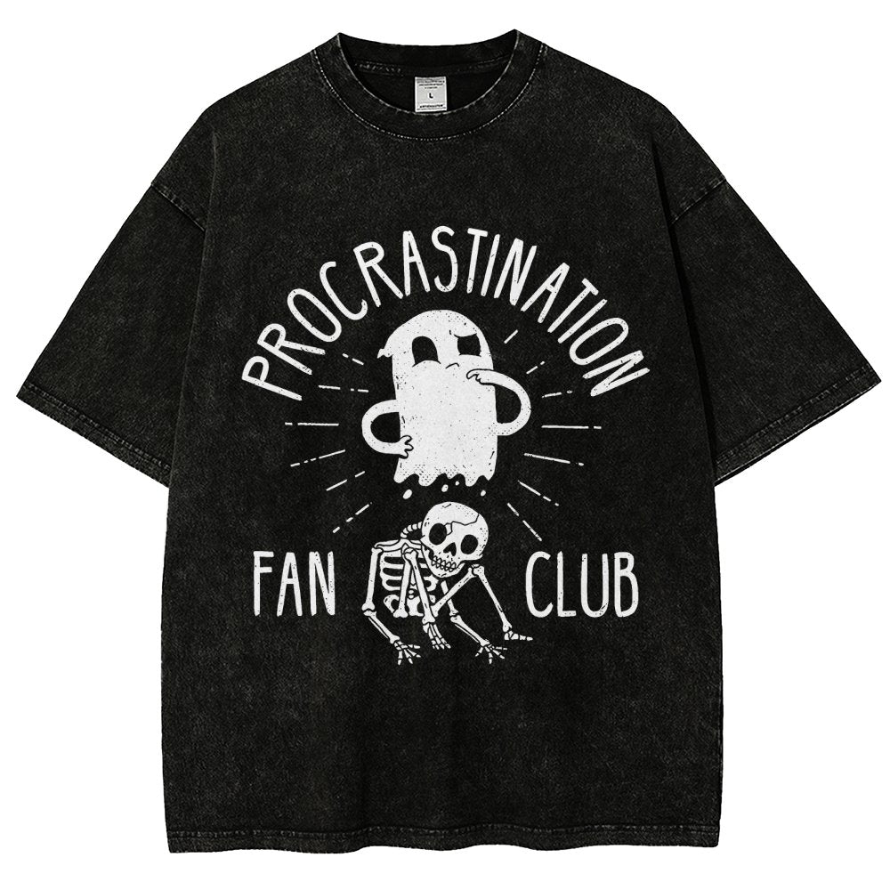 Procrastination Fan Club Vintage Distressed T-shirt