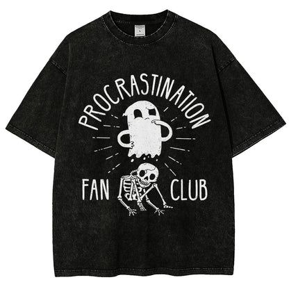 Procrastination Fan Club Vintage Distressed T-shirt