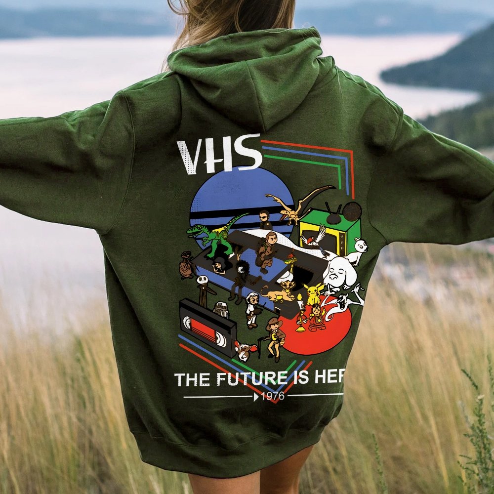 The Future Is Here Printed Back Unisex Cotton Hoodie
