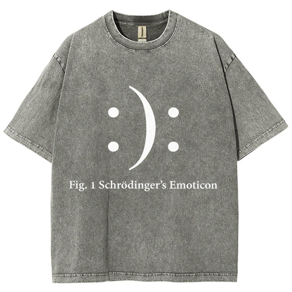 Schrodinger's Emoticon Vintage Distressed T-shirt