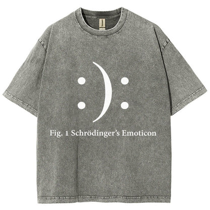 Schrodinger's Emoticon Vintage Distressed T-shirt