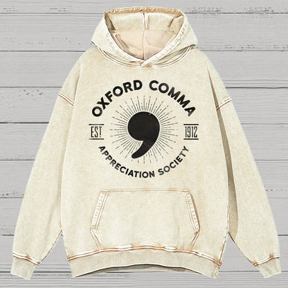 Men's Oxford Comma Appreciation Society Vintage Distressed Hoodie