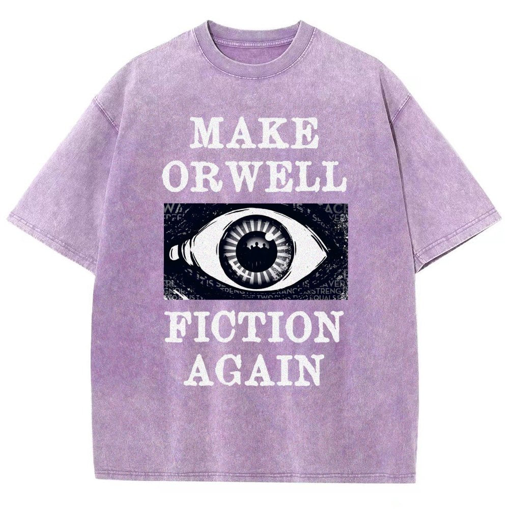 Make Orwell Fiction Again Vintage Distressed T-shirt