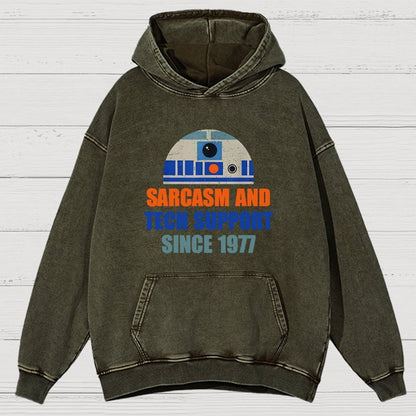 Providing Sarcasm and Tech Support Since 1977 Vintage Distressed Hoodie