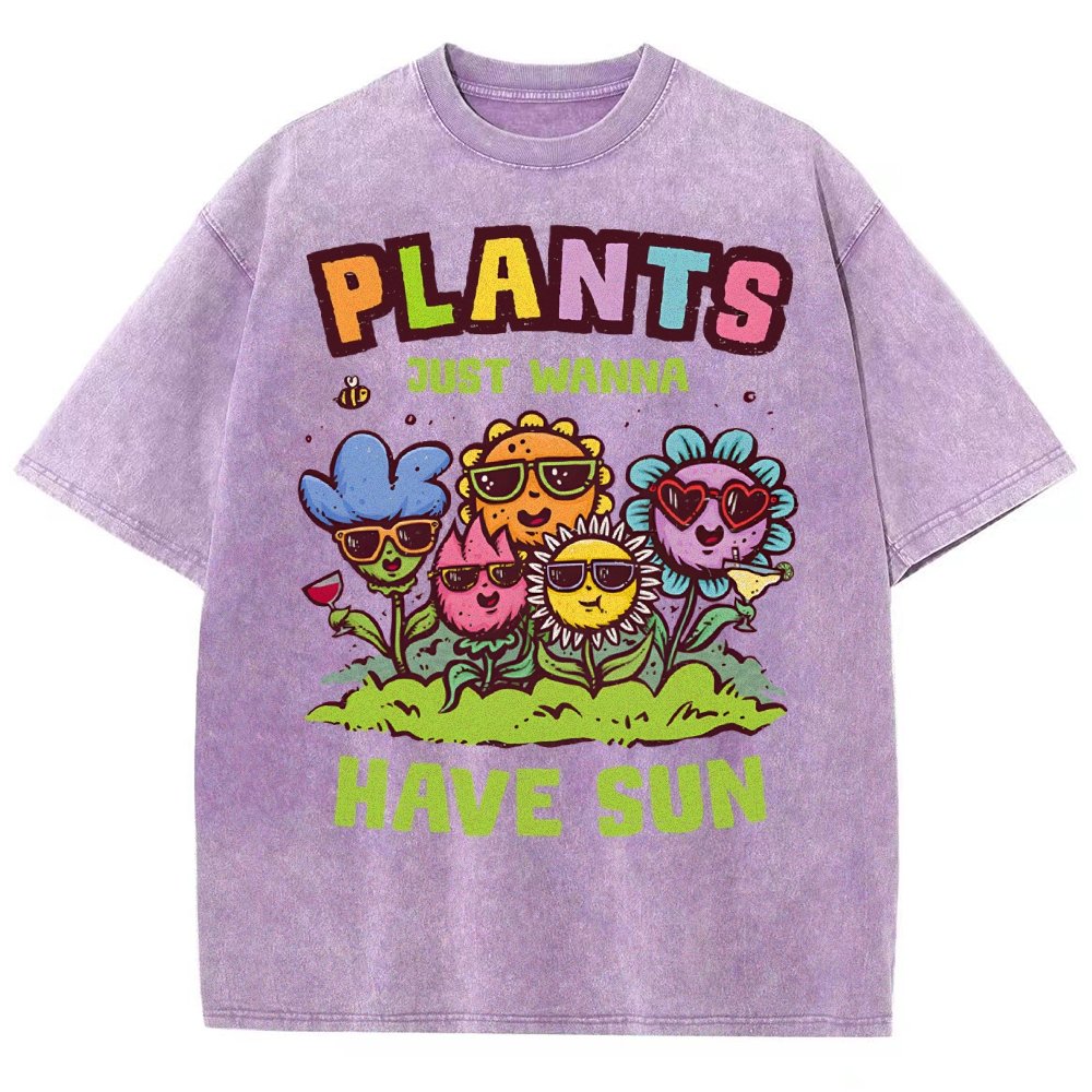 Plants Just Wanna Have Sun Vintage Distressed T-shirt