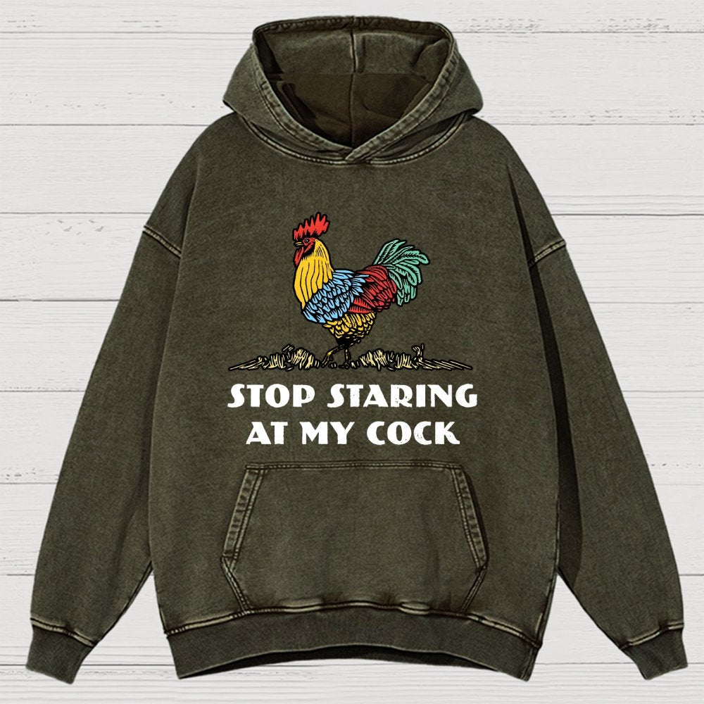 Stop Staring at My Cock Vintage Distressed Hoodie