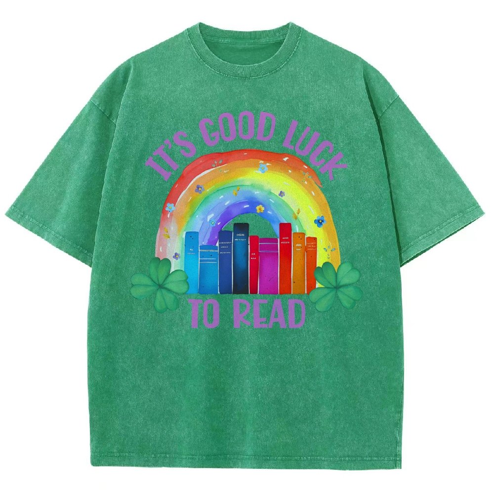 It's Good Luck to Read Shirt, St. Patrick's Day Reading Vintage Distressed T-shirt