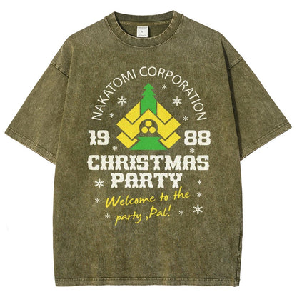 Nakatomi Christmas Party Vintage Distressed T-shirt