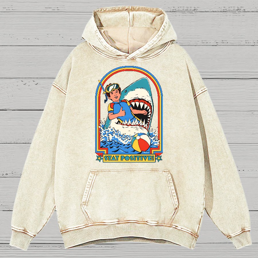Stay Positive Vintage Distressed Hoodie