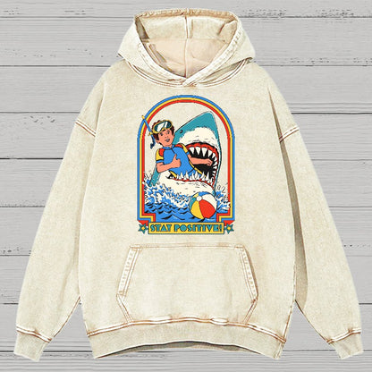 Stay Positive Vintage Distressed Hoodie