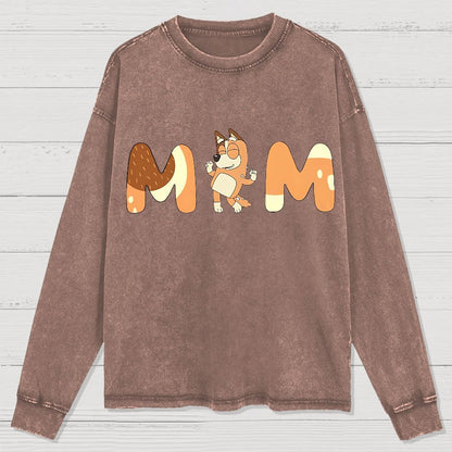 Funny Mom Geeky Washed Long Sleeve Tee