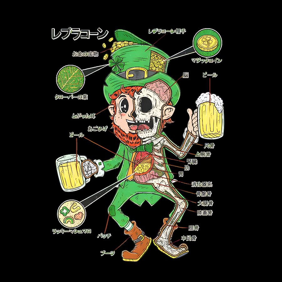LEPRECHAUN ANATOMY-St. Patrick's Day Geek T-Shirt