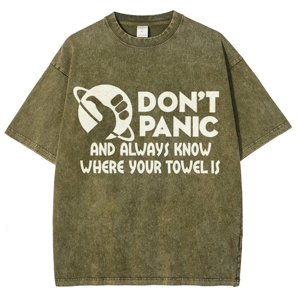 Don't Panic Vintage Distressed T-shirt