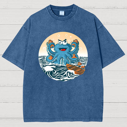 Cookie Kraken Attack Vintage Distressed T-shirt