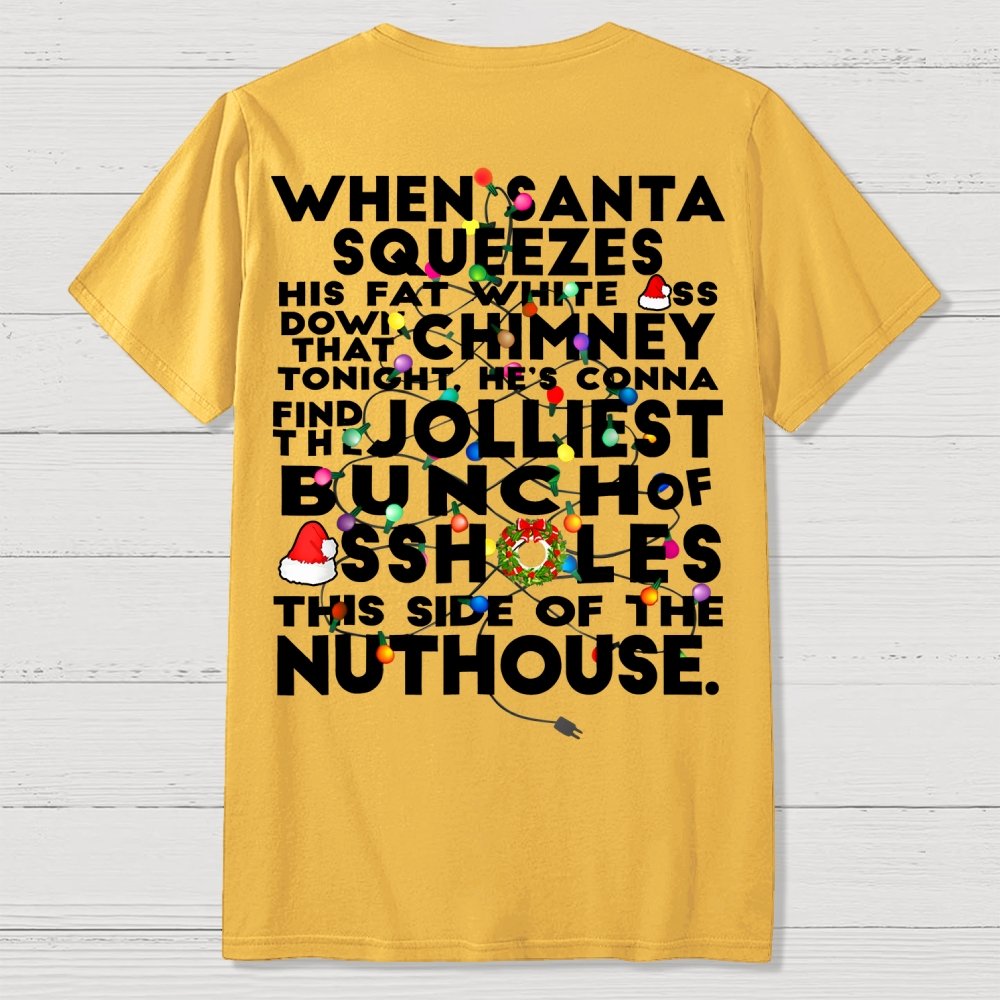 Christmas Vacation Jolliest Bunch Front And Back Printing Geek T-Shirt