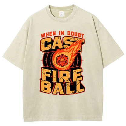 RPG Cast Fireball Quote Vintage Distressed T-shirt