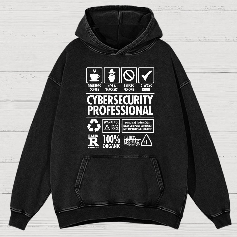 Cybersecurity Professional Vintage Distressed Hoodie