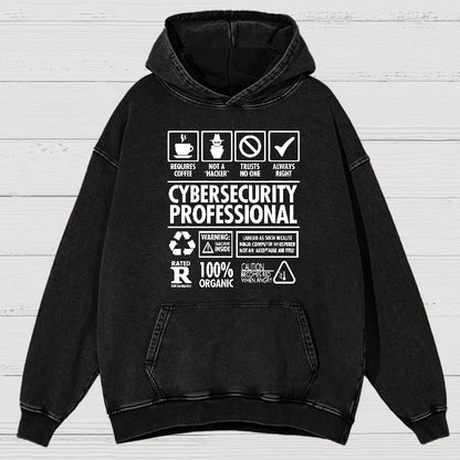 Cybersecurity Professional Vintage Distressed Hoodie