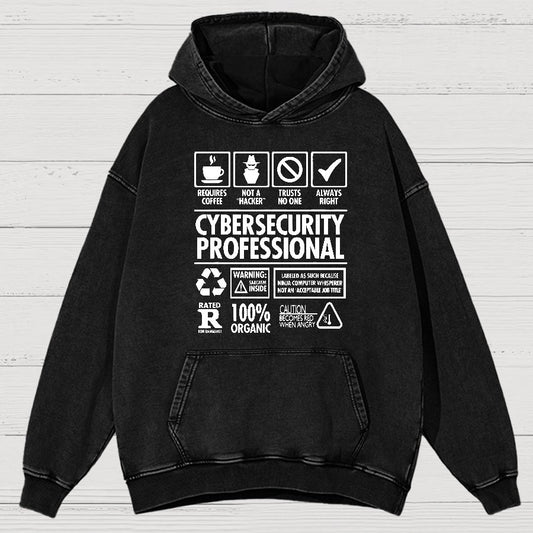 Cybersecurity Professional Vintage Distressed Hoodie